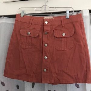 Orange/red jean skirt